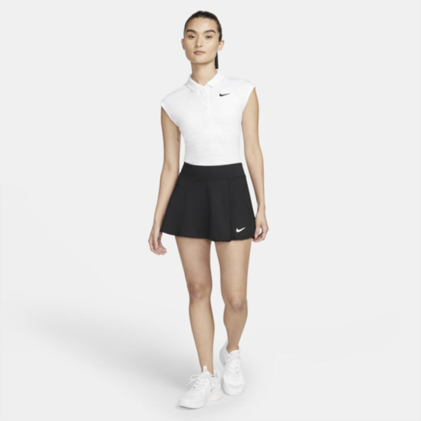 Nike Dri-FIT Victory Flouncy Skirt Women's Skort Black/White : SM (US 4-6), Polyester/Spandex