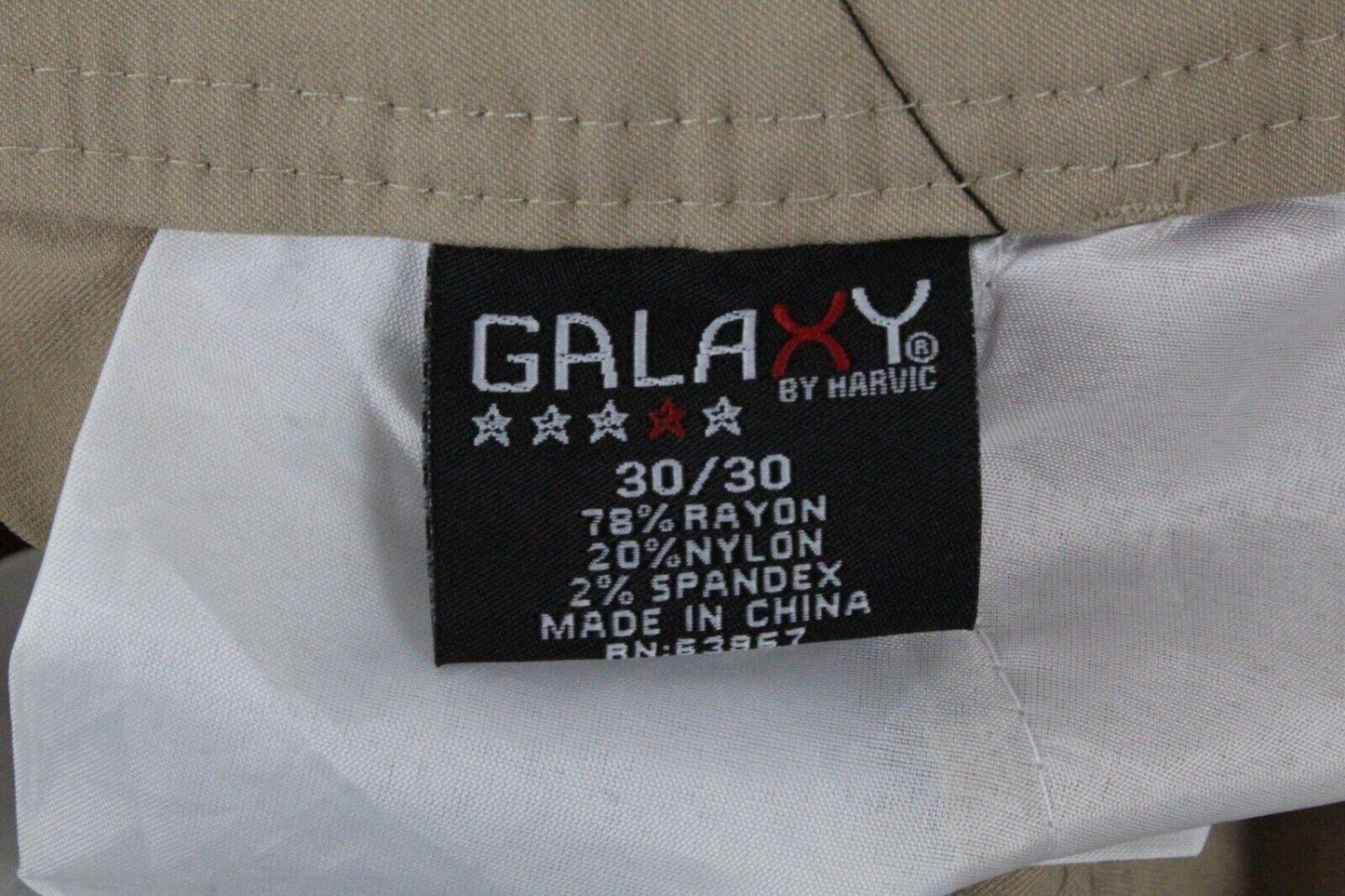 GALAXY by HARVIC - Men's Pants Stretch Twill Size 30W X 30L - Khaki
