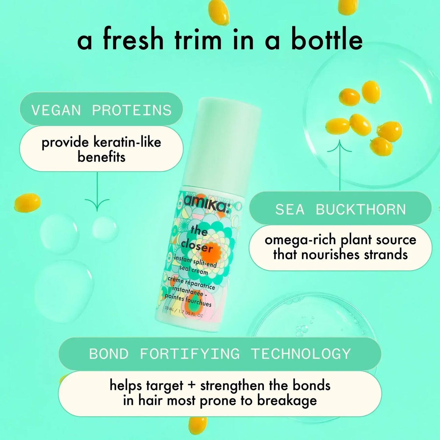 Amika The Closer Instant Split-End Seal Cream - 1.7 oz Full Size