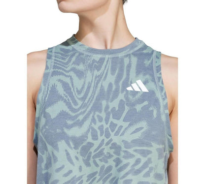 Adidas Women's Printed Climacool Cropped Tank Top - Silgrn
