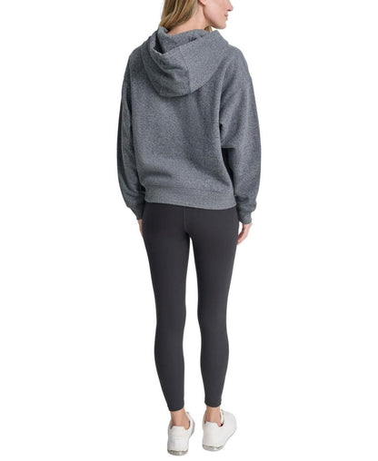 Dkny Sport Women's Rhinestone Logo Fleece Hoodie - Black Heather