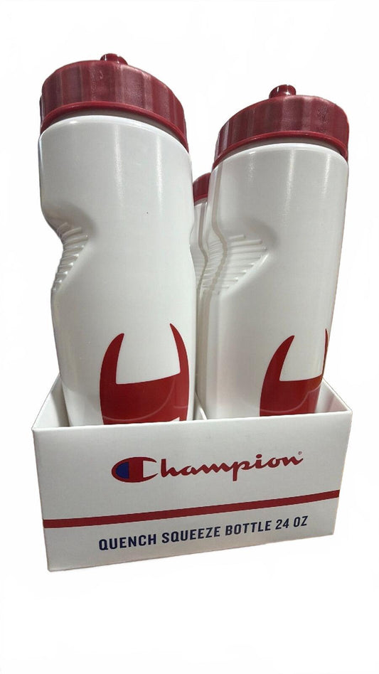 Champion Quench Squeeze Bottle 24oz - White/Red - Set of 2