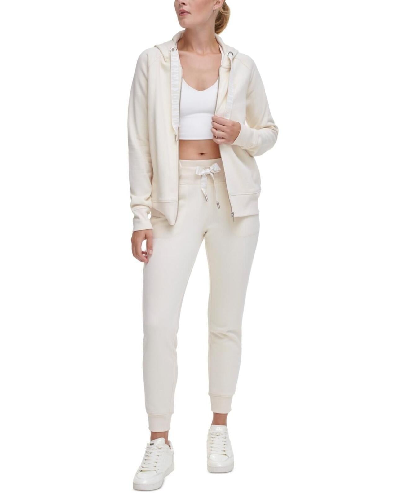 Dkny Sport Women's Logo-Drawstring Fleece Jogger Sweatpants - Sand/sand
