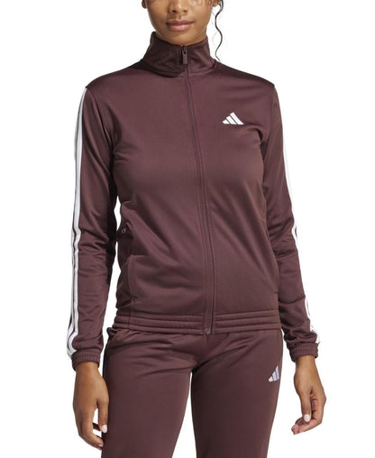 Adidas Women's Tricot 3-Stripes Track Jacket - Aurora Ruby/White