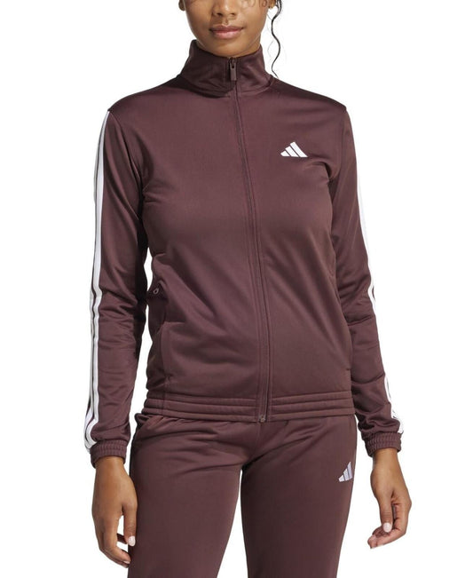 Adidas Women's Tricot 3-Stripes Track Jacket - Aurora Ruby/White