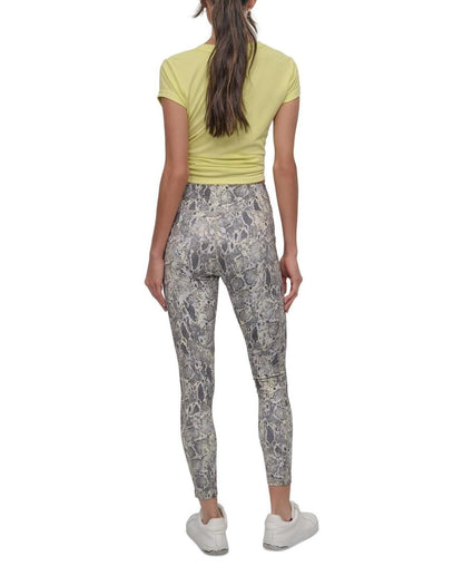 Dkny Sport Women's Printed High-Waist 7/8 Tights - Mystic Python Vintage Khaki
