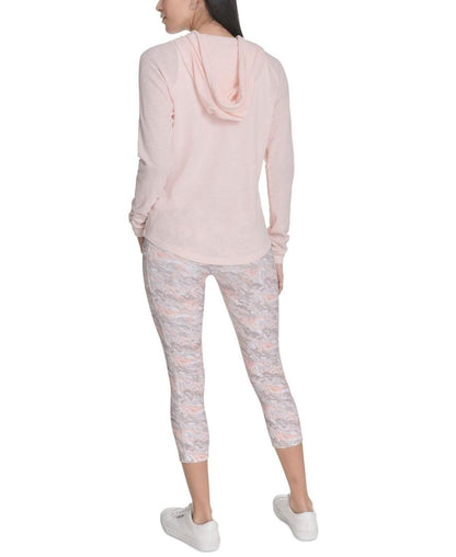 Calvin Klein Performance Ruched-Sleeve Zip Hoodie - Cloud Pink