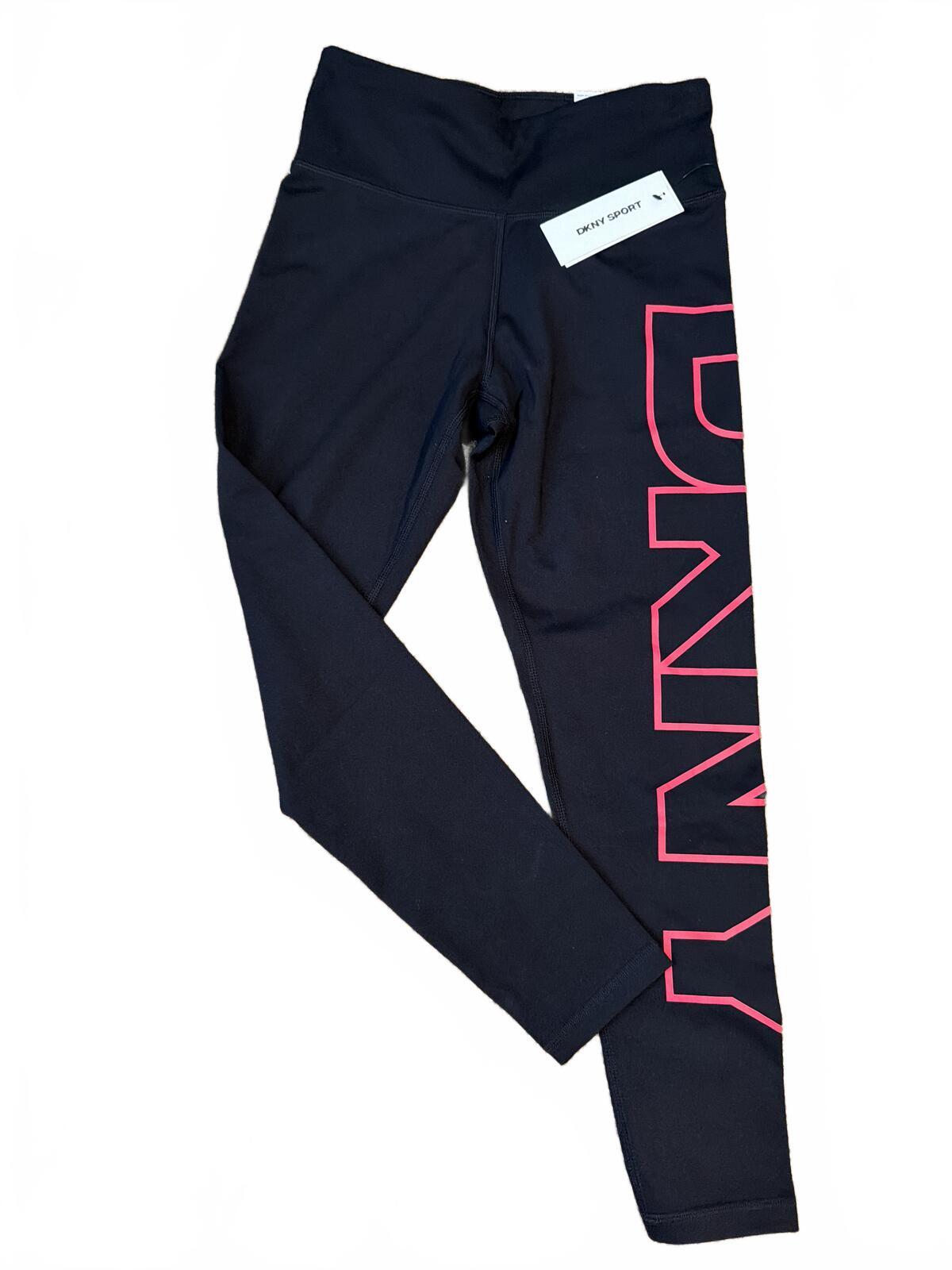 DKNY Sport Women's Exploded-Logo Stretch 7/8 Leggings - Black - S