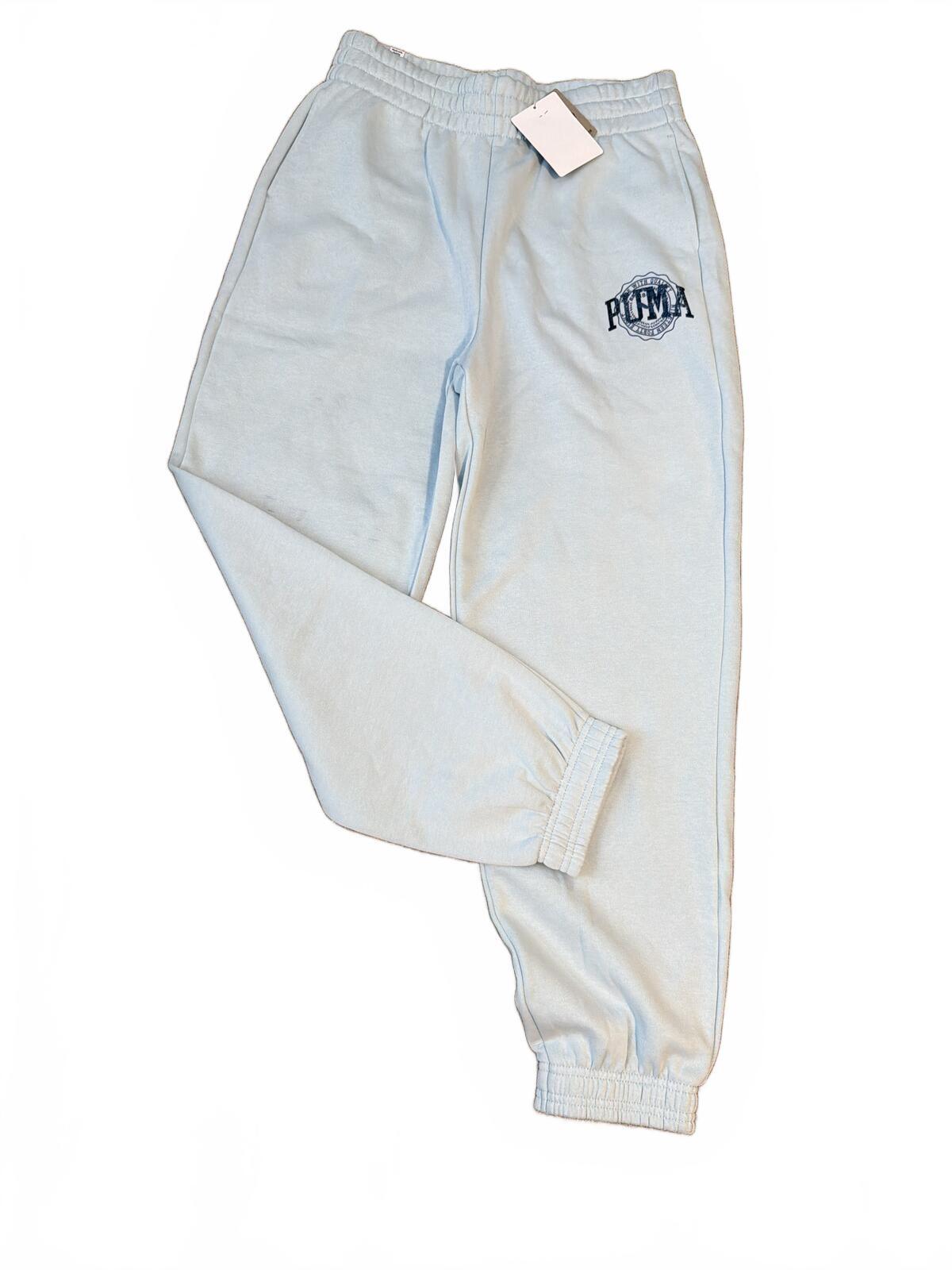 PUMA Women's Mid-Rise Varsity Graphic French Terry Joggers