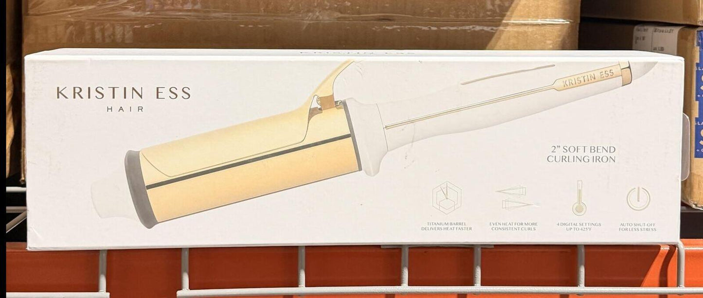 Kristin Ess Titanium Curling Iron for Big Blowout Waves - 2": Electric, 4 Heat Settings, Maximum Temperature 425°F