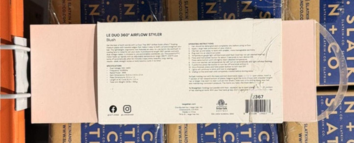 L'ange Hair Le Duo Airflow Styler: Hair Styling, Straightening, Curling, All Hair Types, 5 Heat Settings, Plastic