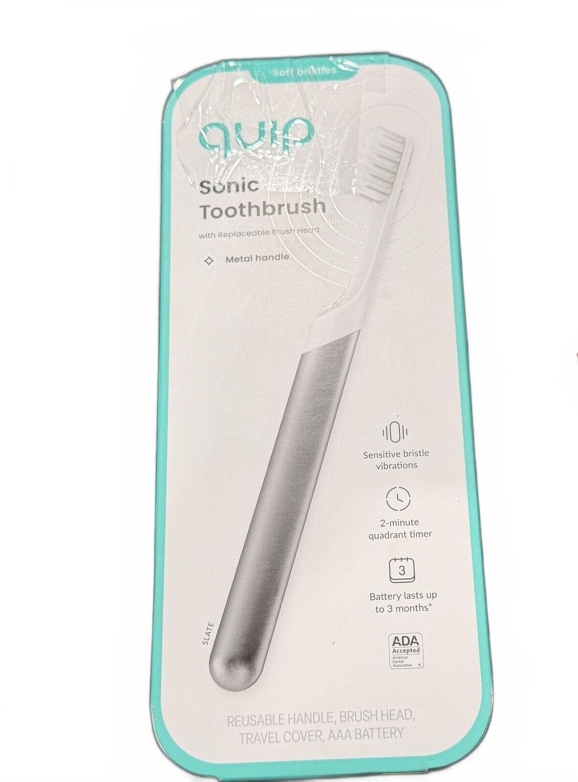 quip New Sonic Toothbrush with Metal Handle and Timer -Black Gunmetal