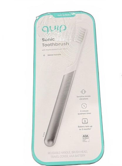 quip New Sonic Toothbrush with Metal Handle and Timer -Black Gunmetal
